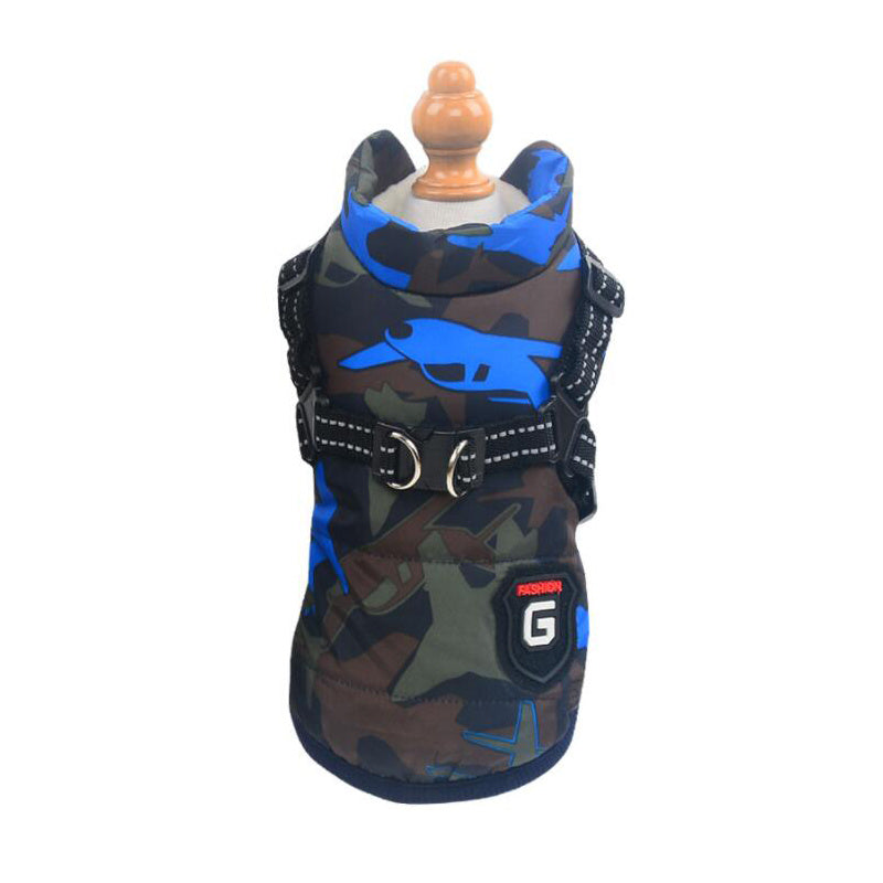 water-resistence Chest Back Integrated Cotton Vest Pet Winter Clothes