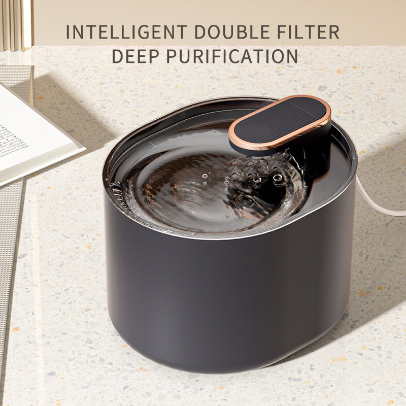 Smart pet water fountain with induction sensor and quiet water flow