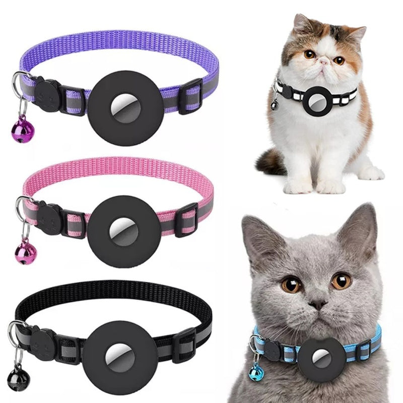 6-in-1 Reflective Pet Collar with AirTag Case – Waterproof, Breakaway, Colorful (No AirTag)