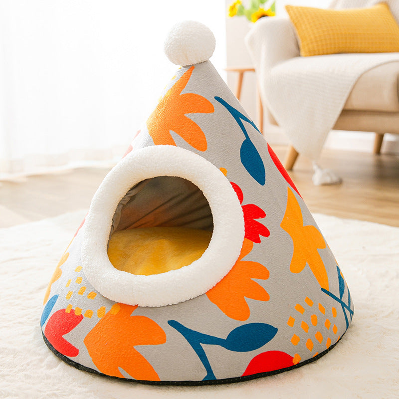 Triangle Cat Condo House – Cozy Bed & Stylish Cat Tent 🐱
