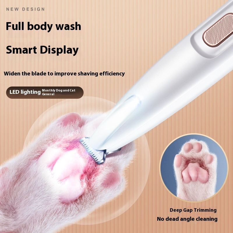 LED Pet Paw Trimmer – Silent, Skin-Safe & Waterproof Grooming Tool (18mm)