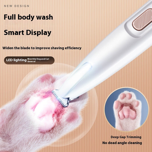 LED Pet Paw Trimmer – Silent, Skin-Safe & Waterproof Grooming Tool (18mm)