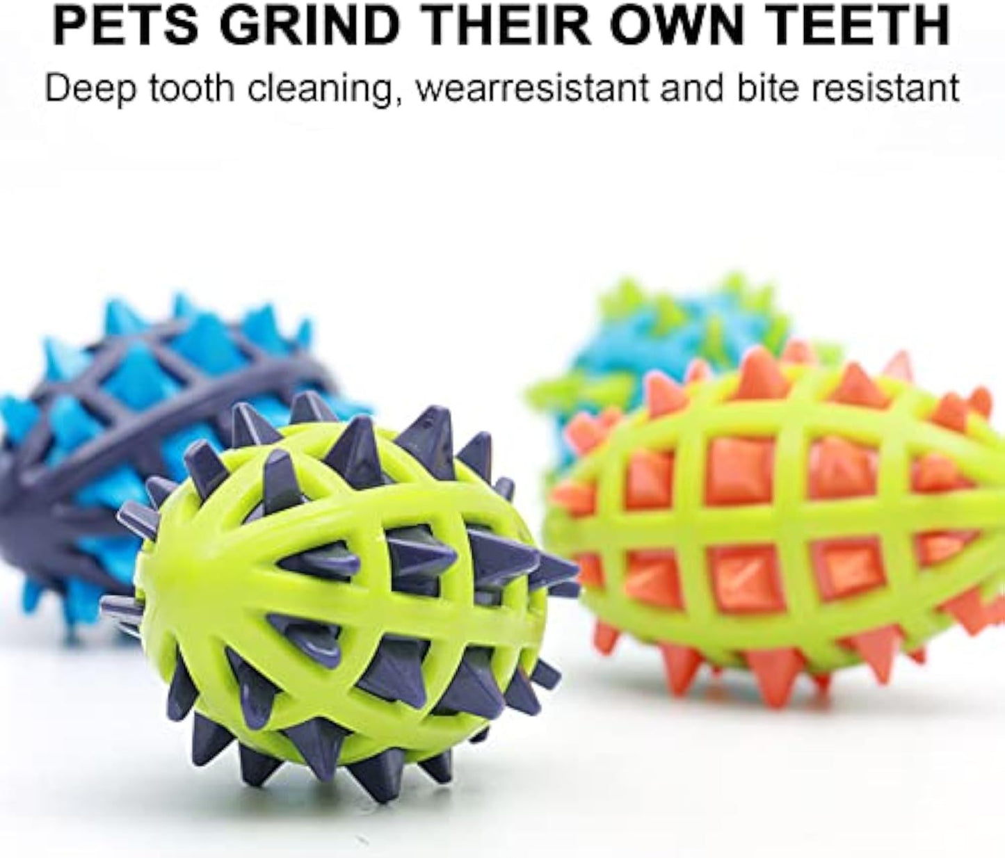 Pet Sounding Dog Teether Ball Indestructible Dog Toys For Aggressive Chewers Cleans Dogs Teeth Dog Throwing Game Anxiety Relief Interactive Dog Toys