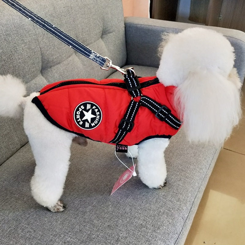 Waterproof Dog Coat With Harness – Warm Jacket for Small to Large Dogs