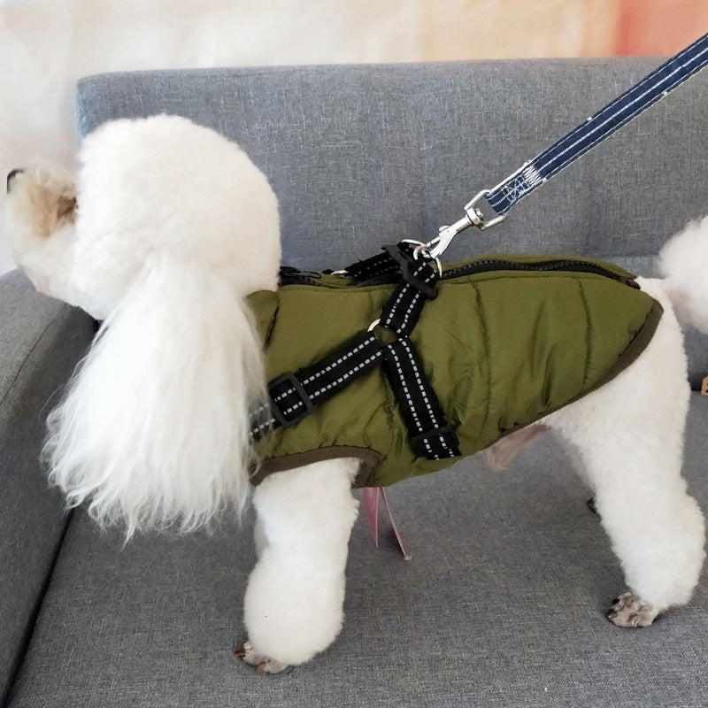 Waterproof Dog Coat With Harness – Warm Jacket for Small to Large Dogs