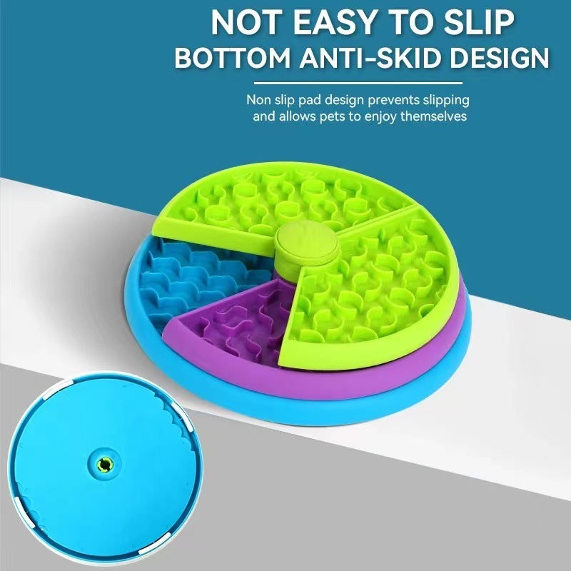 Slow Food Bowl Anti Choking Cat & Dog Basin Puzzle Feeder Healthy Pet Rotating Game