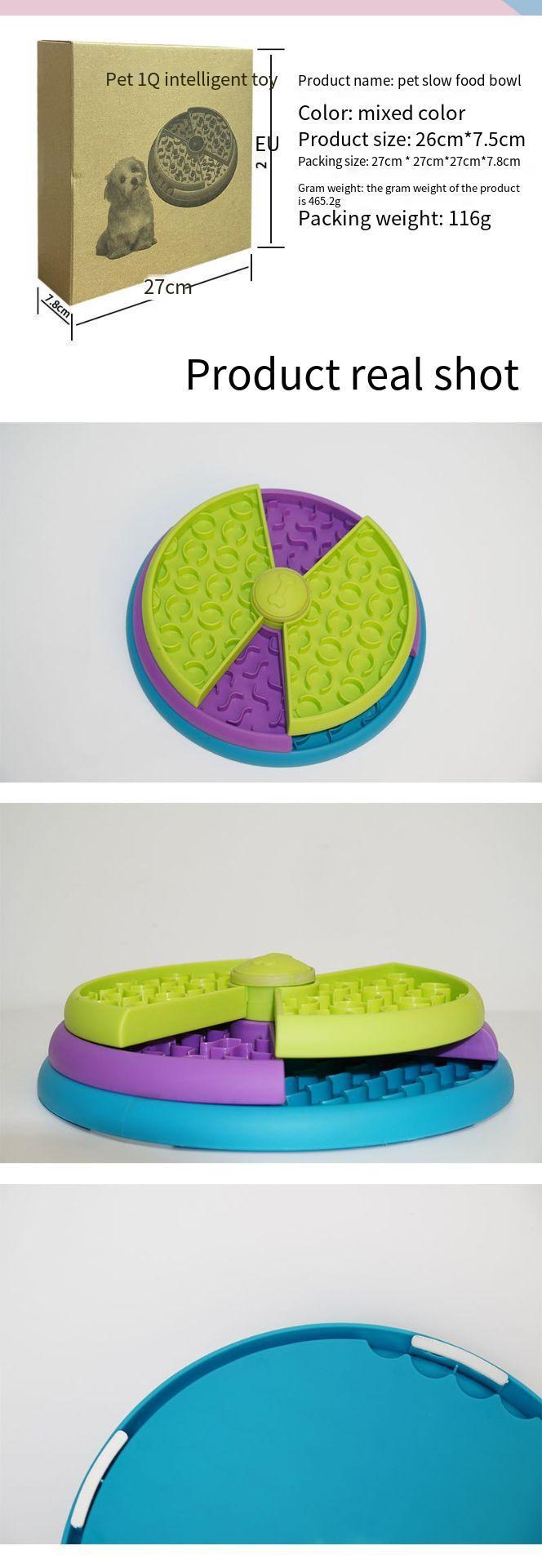 Slow Food Bowl Anti Choking Cat & Dog Basin Puzzle Feeder Healthy Pet Rotating Game