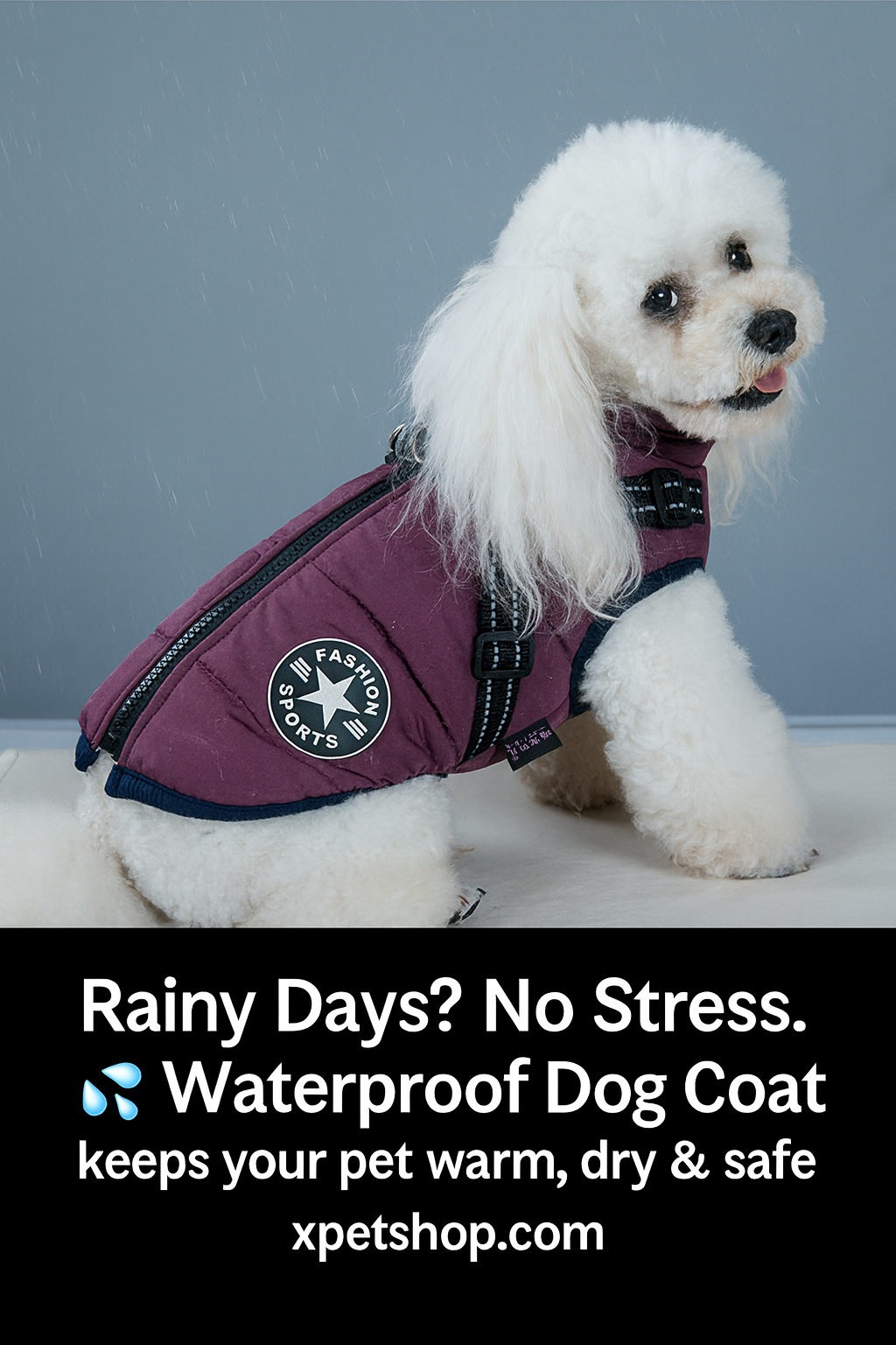 Waterproof Dog Coat With Harness – Warm Jacket for Small to Large Dogs