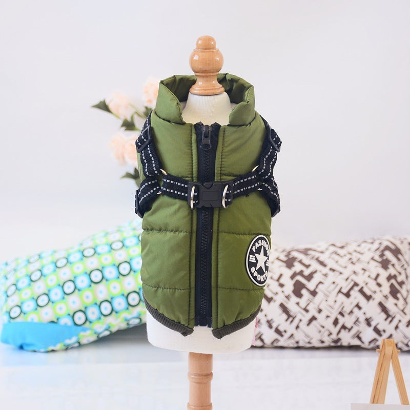 Waterproof Dog Coat With Harness – Warm Jacket for Small to Large Dogs