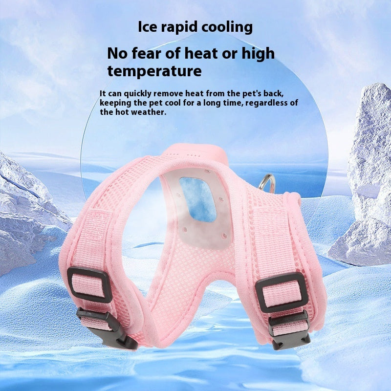 Dogs Breathable Vest Chest Strap Harness Air Conditioner Cooling