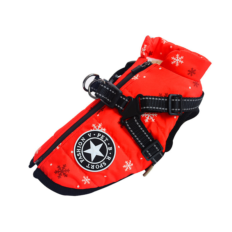 water-resistence Chest Back Integrated Cotton Vest Pet Winter Clothes