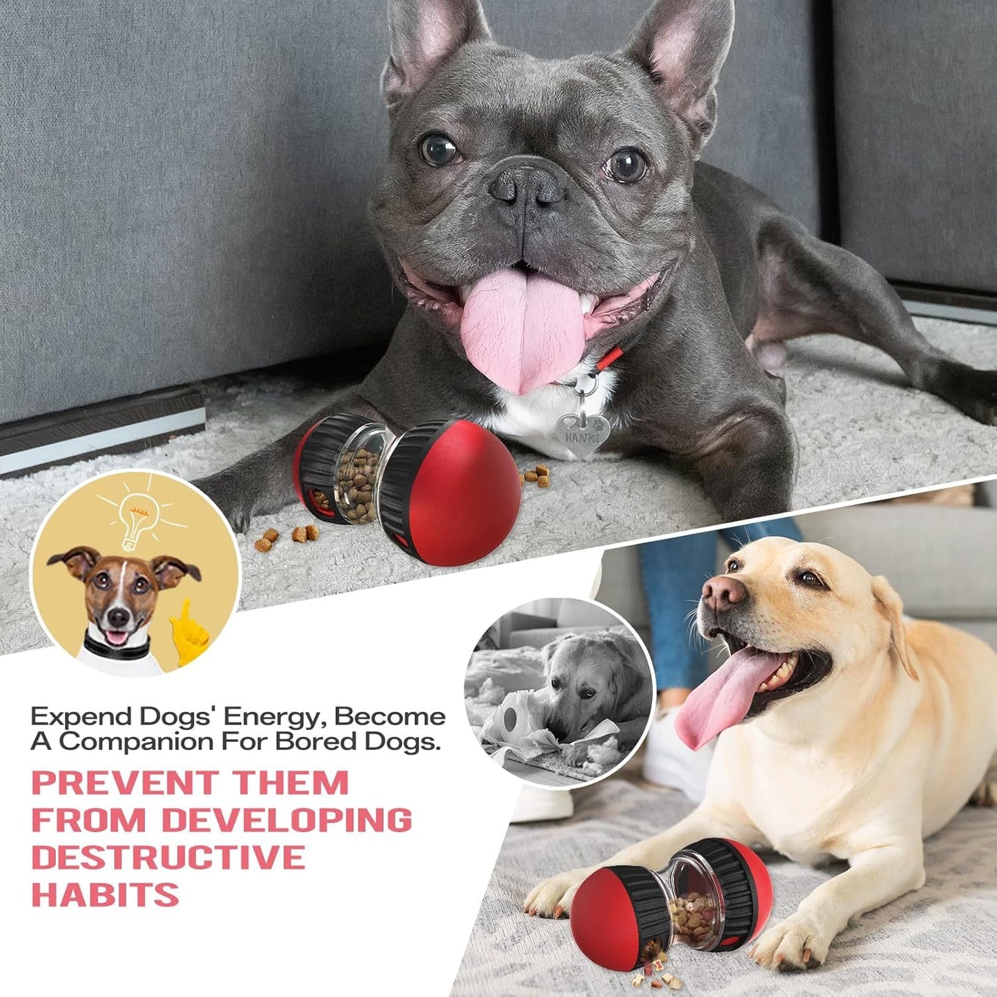 Slow Feeder Puppy Toy Food Puzzles Ball For Dogs  Promote Mind And Body Stimulation
