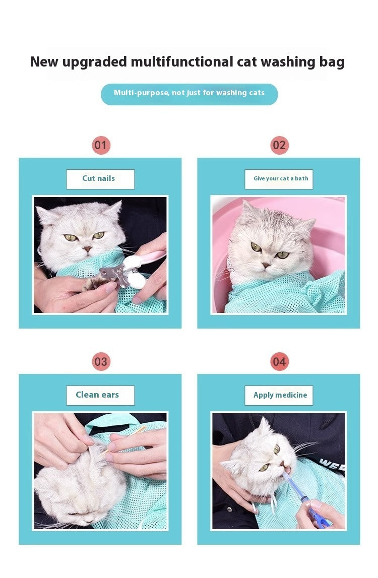 ✂️ Cat Grooming Bag – Safe Grooming Made Easy