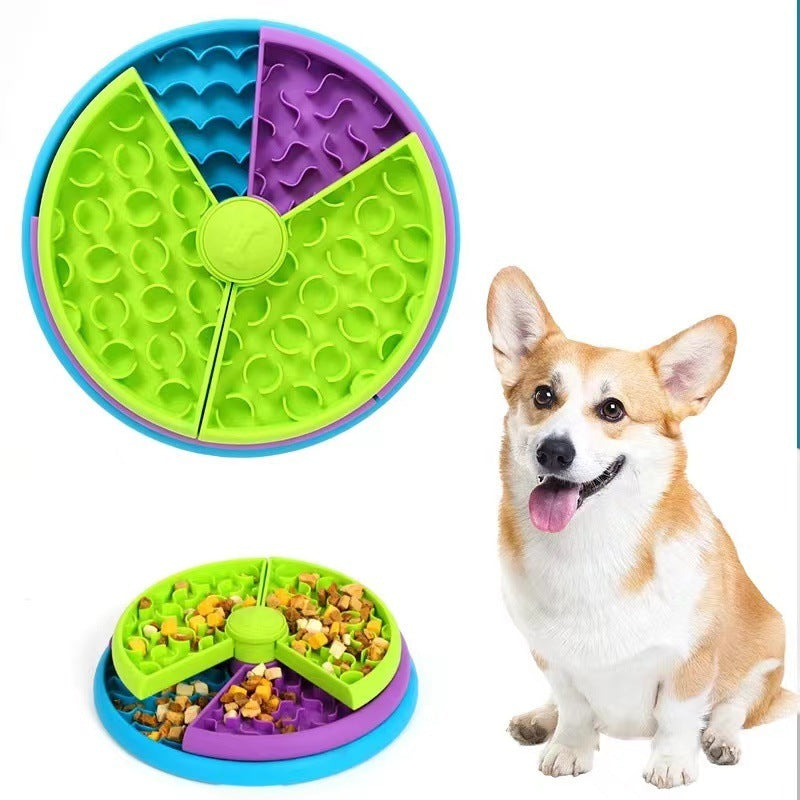 Slow Food Bowl Anti Choking Cat & Dog Basin Puzzle Feeder Healthy Pet Rotating Game