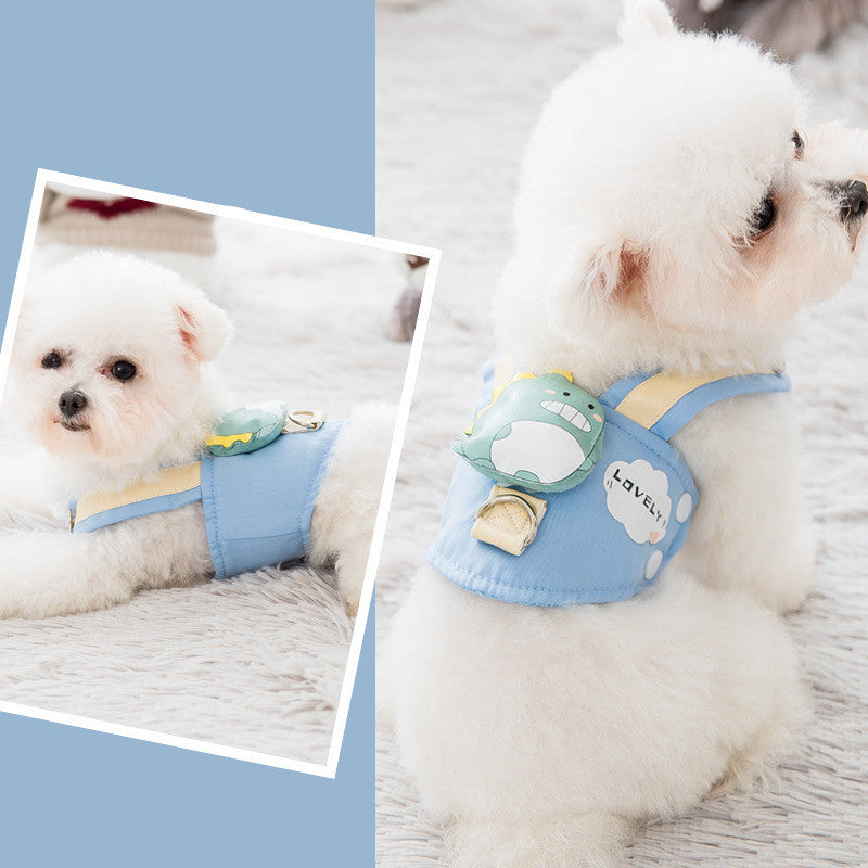 Dog in breathable pet harness and leash – front view – XPetShop