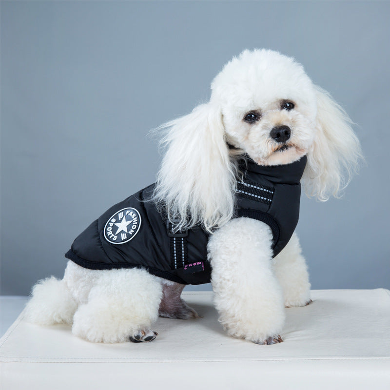 Dog winter coat with reflective patches – Petwear from XPetShop