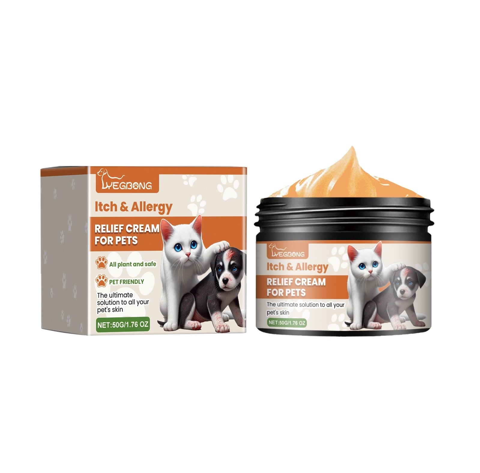 Soothe your pet’s skin with this natural, plant-based relief cream. Ideal for itching, allergies, dry paws, and irritated spots. Safe for cats and dogs.