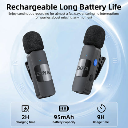 BOYA BY-V Pro: Mini micrófono de solapa inalámbrico
