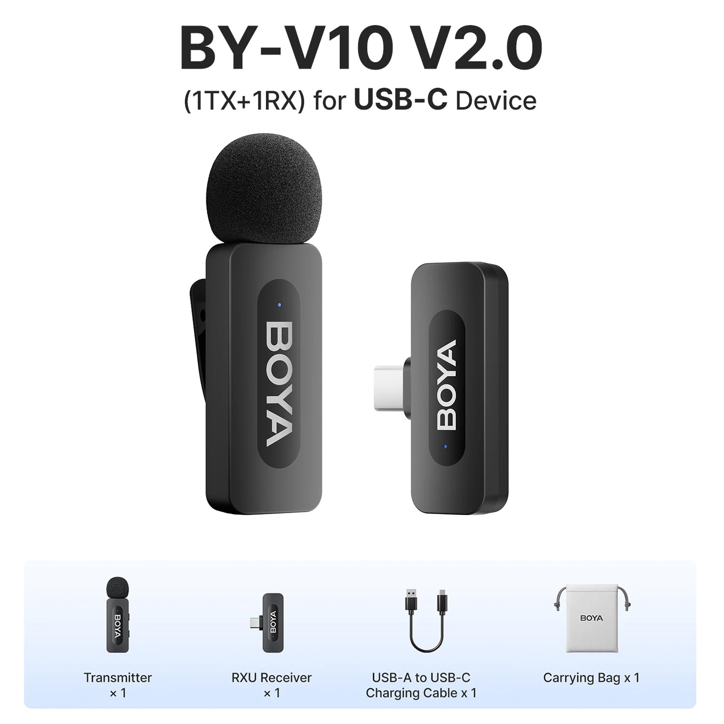 BOYA BY-V Pro: Mini micrófono de solapa inalámbrico