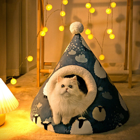 Triangle Cat Condo House – cozy indoor bed for cats