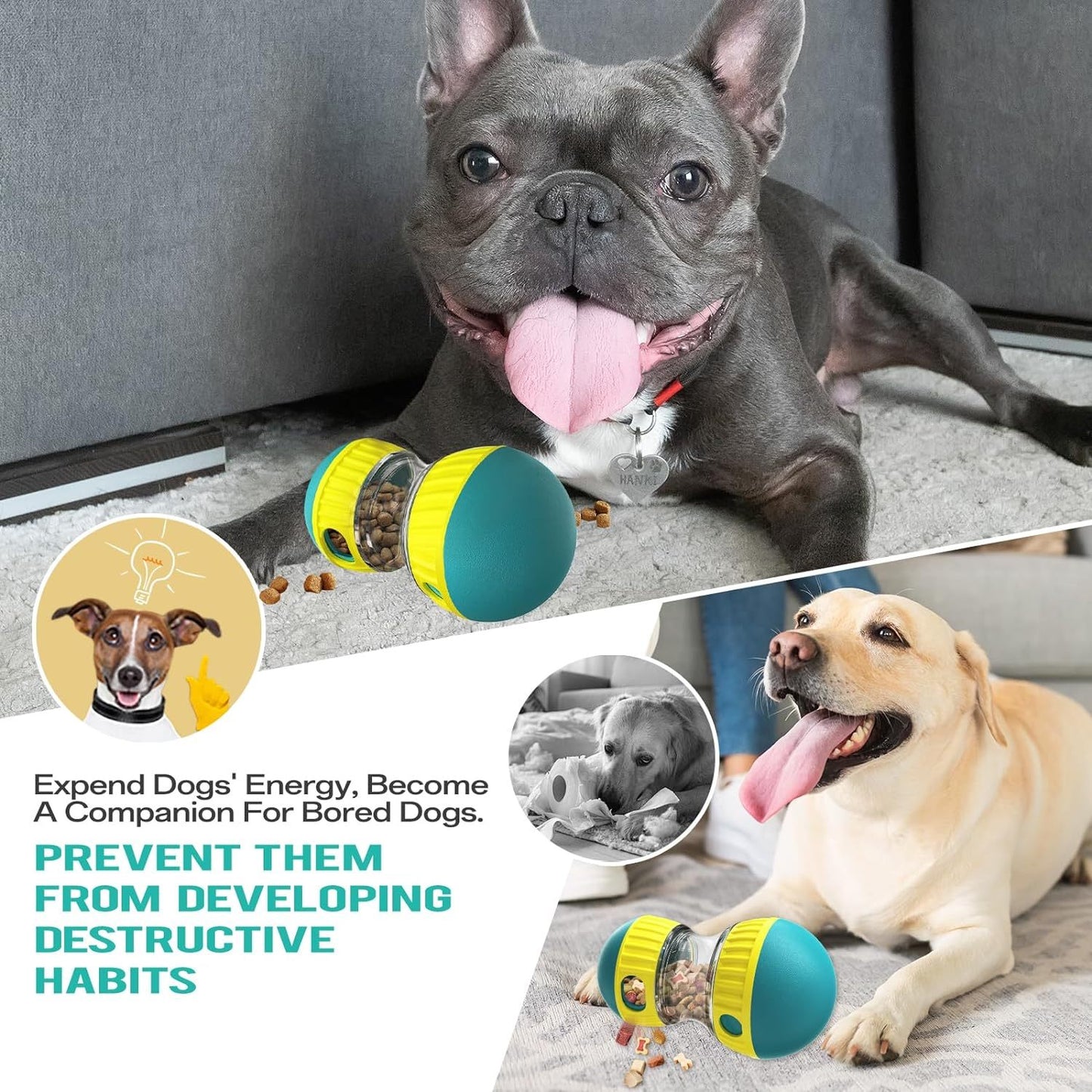 Slow Feeder Puppy Toy Food Puzzles Ball For Dogs  Promote Mind And Body Stimulation