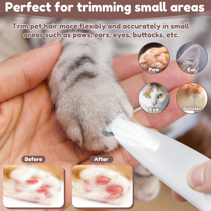 LED Pet Paw Trimmer – Silent, Skin-Safe & Waterproof Grooming Tool (18mm)