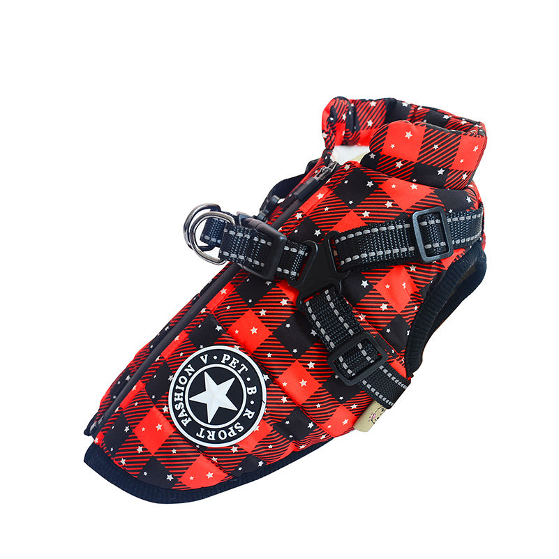 water-resistence Chest Back Integrated Cotton Vest Pet Winter Clothes