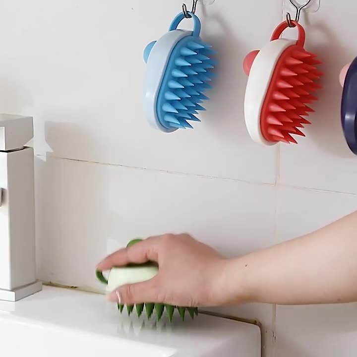 Soft Gel Shampoo Brush Household Bath Shampoo Brush Massager Pet Bath Brush