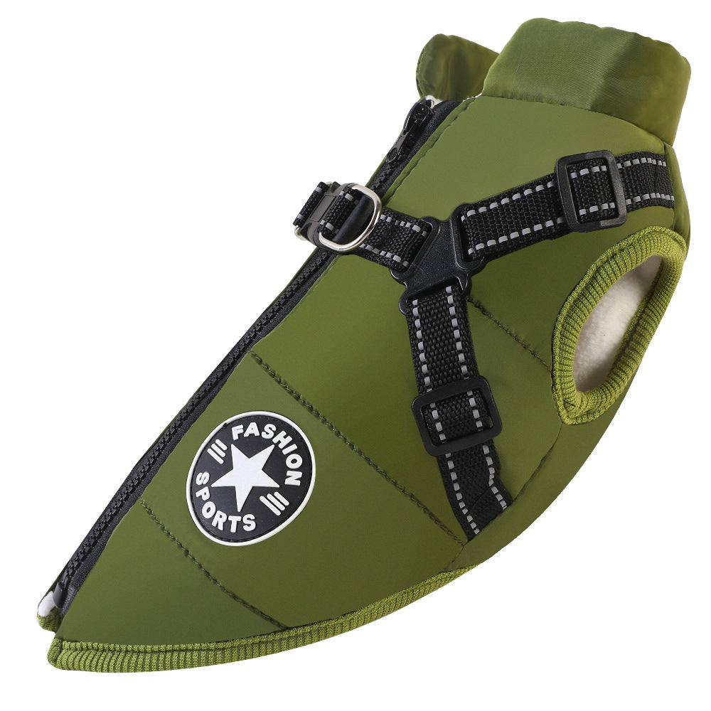water-resistence Chest Back Integrated Cotton Vest Pet Winter Clothes