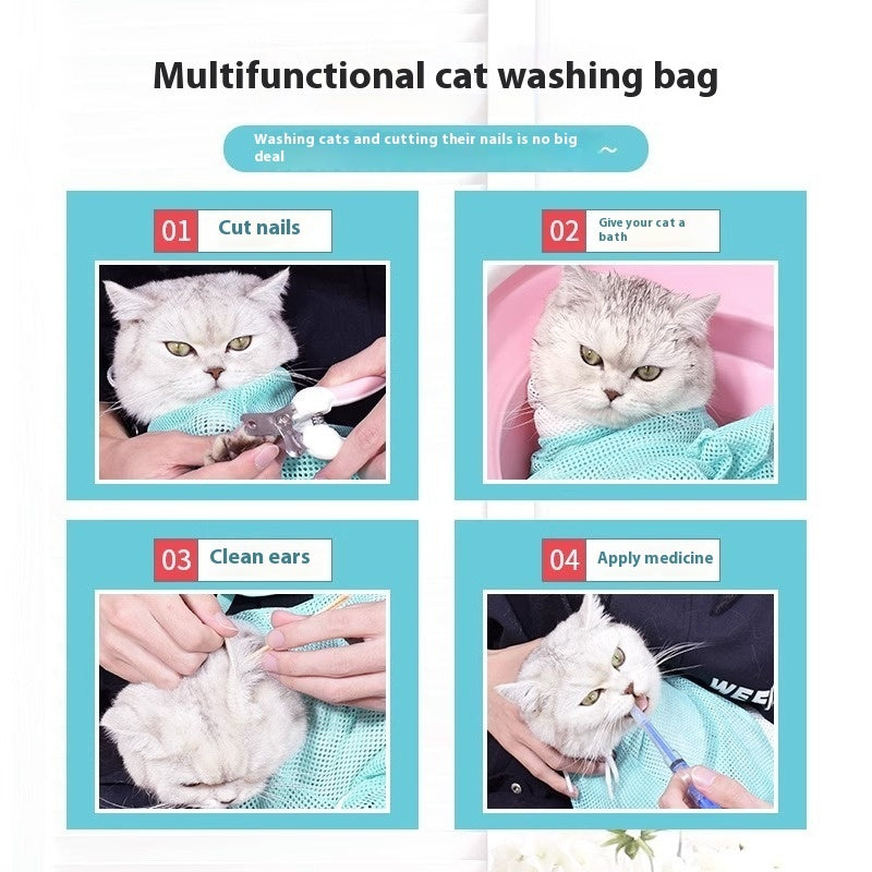 ✂️ Cat Grooming Bag – Safe Grooming Made Easy