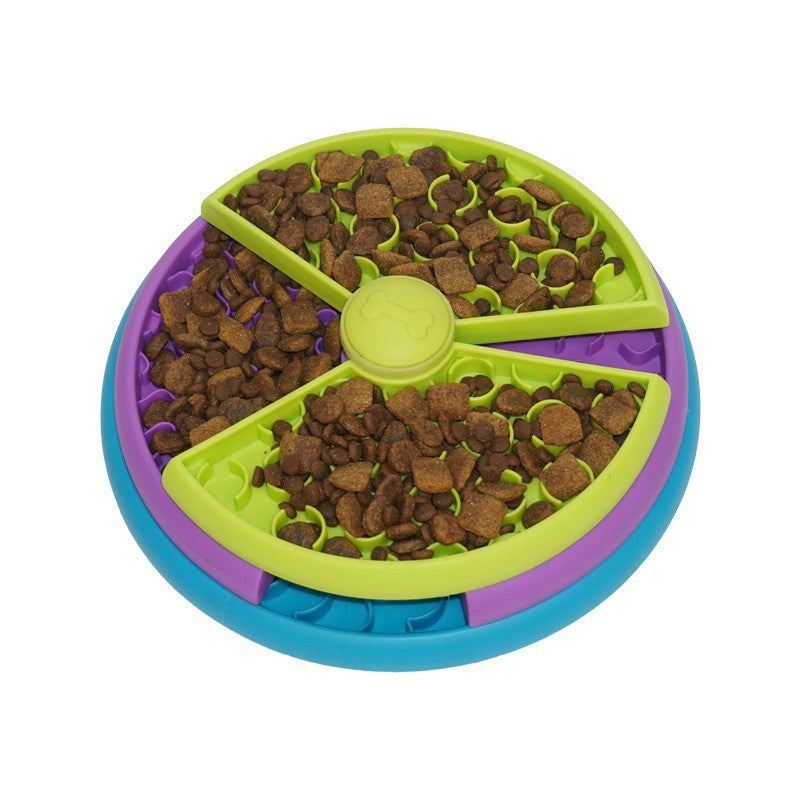Slow Food Bowl Anti Choking Cat & Dog Basin Puzzle Feeder Healthy Pet Rotating Game